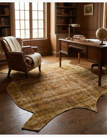 5' 10 x 6' 3 Hand Knotted Ultra Vintage Persian Wool Square Rug