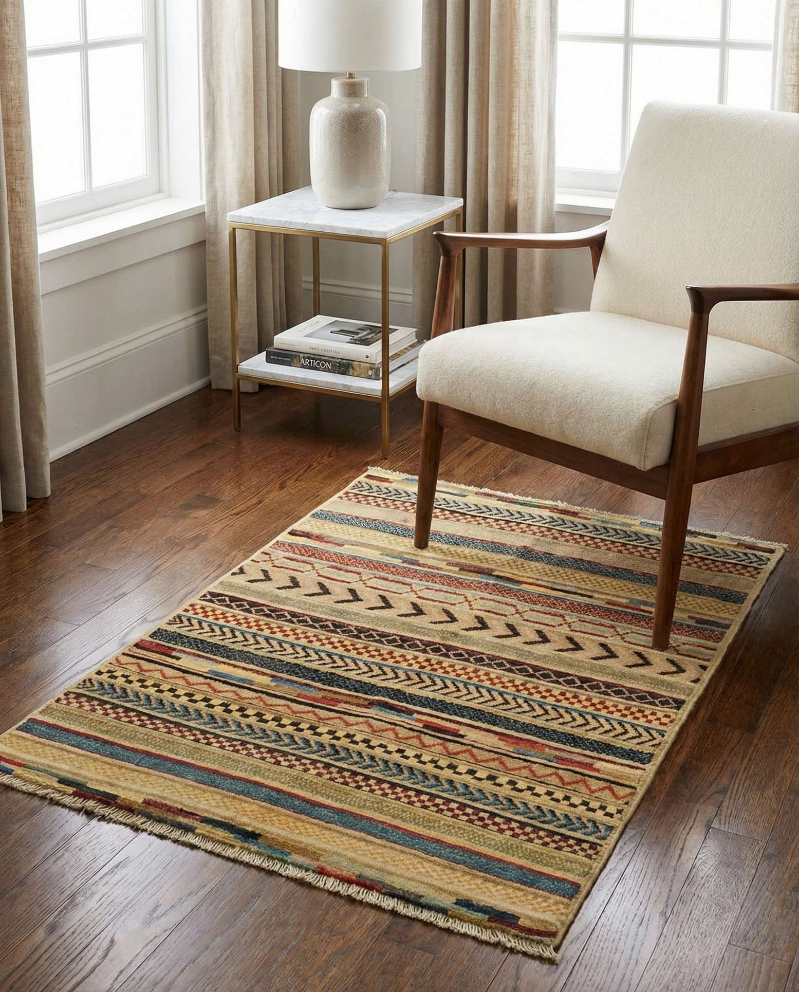 2' 9 x 3' 11 Hand Knotted Modern Ziegler Rug