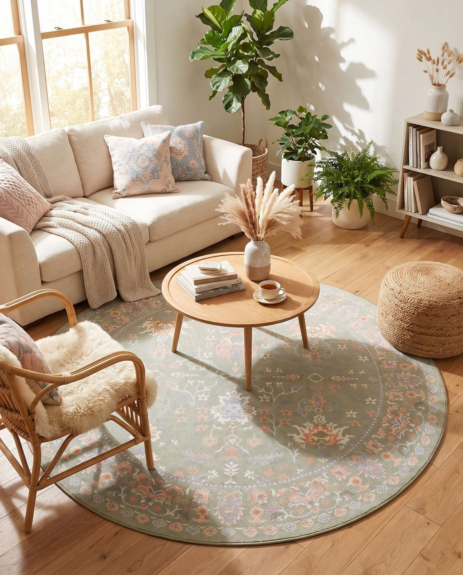 7' 10 x 7' 10 Kamala Washable Round Rug