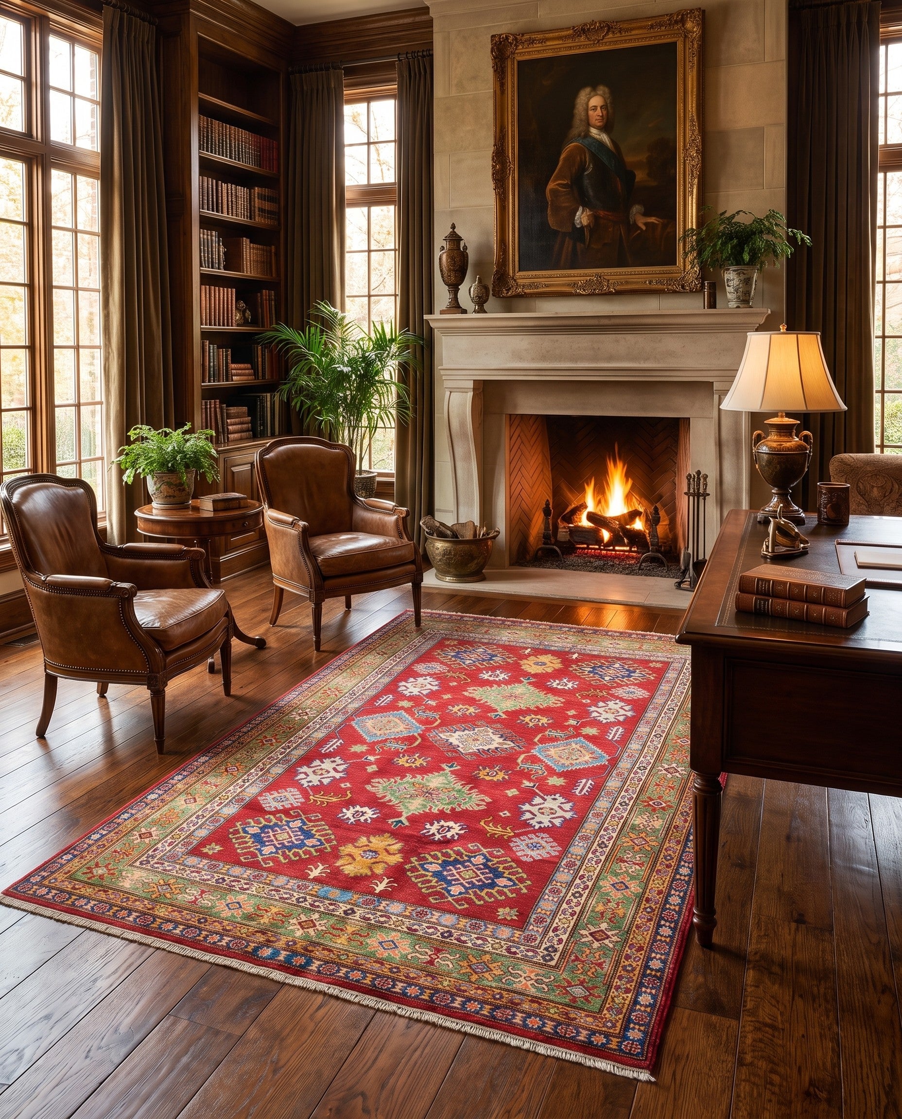 5' x 7' 5 Hand Knotted Kazak Rug