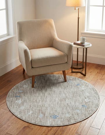 Gray Brown Gabbeh Round Rug
