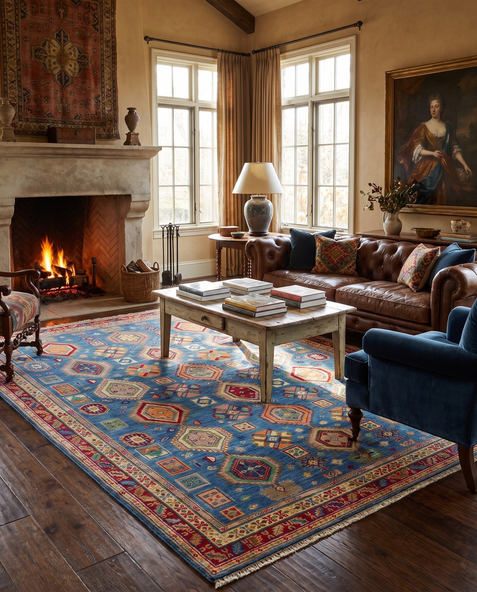 5' 9 x 7' 8 Hand Knotted Kazak Rug