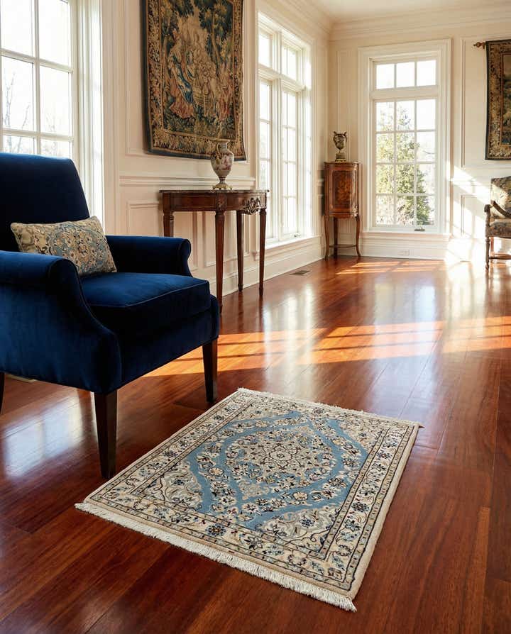 2' x 2' 11 Hand Knotted Nain Rug