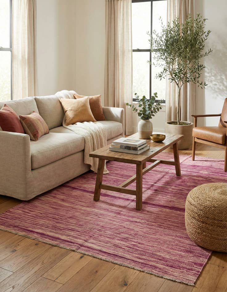 Detail image of 4' x 6' 3 Hand Woven Kilim Modern Wool Rug