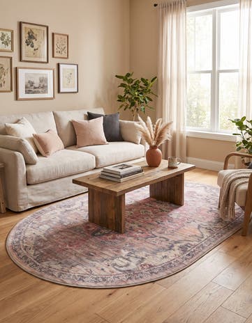 6' x 9' Washable Nostalgia Oval Rug