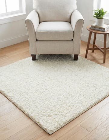 4' x 4' Soft Solid Shag Square Rug