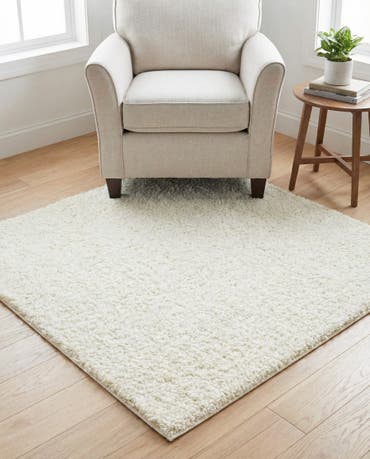  4' x 4' Soft Solid Shag Square Rug