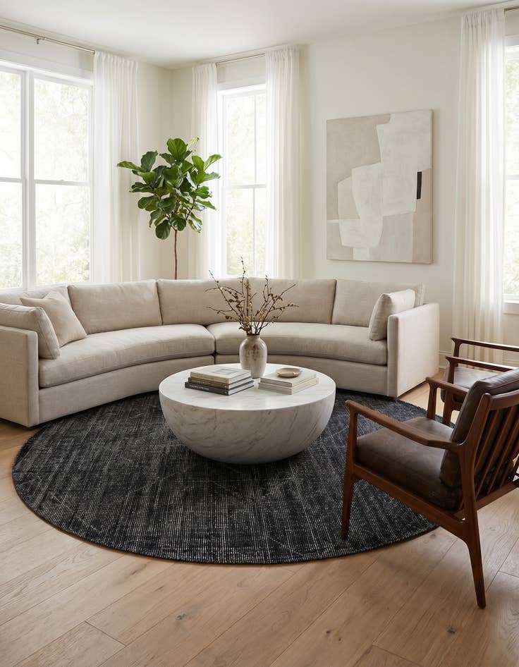 Detail image of 10' x 10' WoolCraft Geometric Round Rug