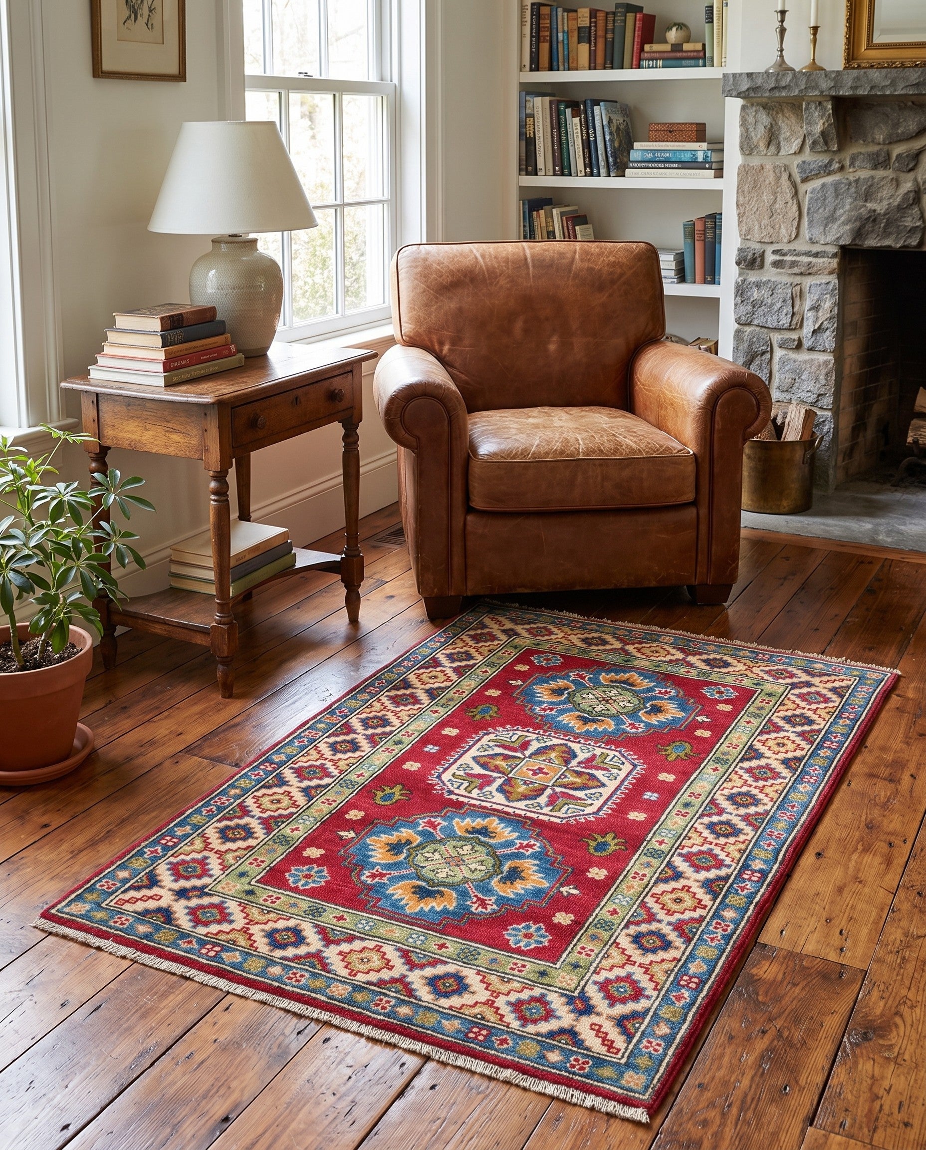 2' 7 x 4' 3 Hand Knotted Kazak Rug