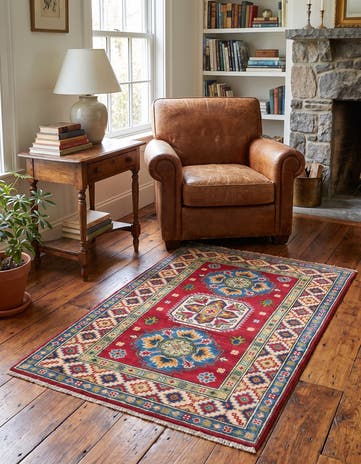 2' 7 x 4' 3 Hand Knotted Kazak Rug