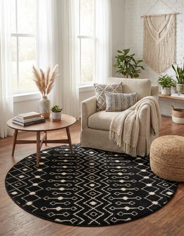 6' x 6' Moroccan Trellis Round Rug