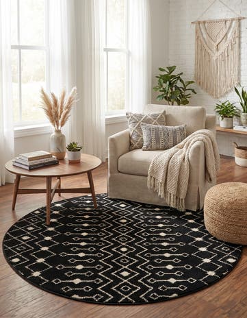 6' x 6' Moroccan Trellis Round Rug