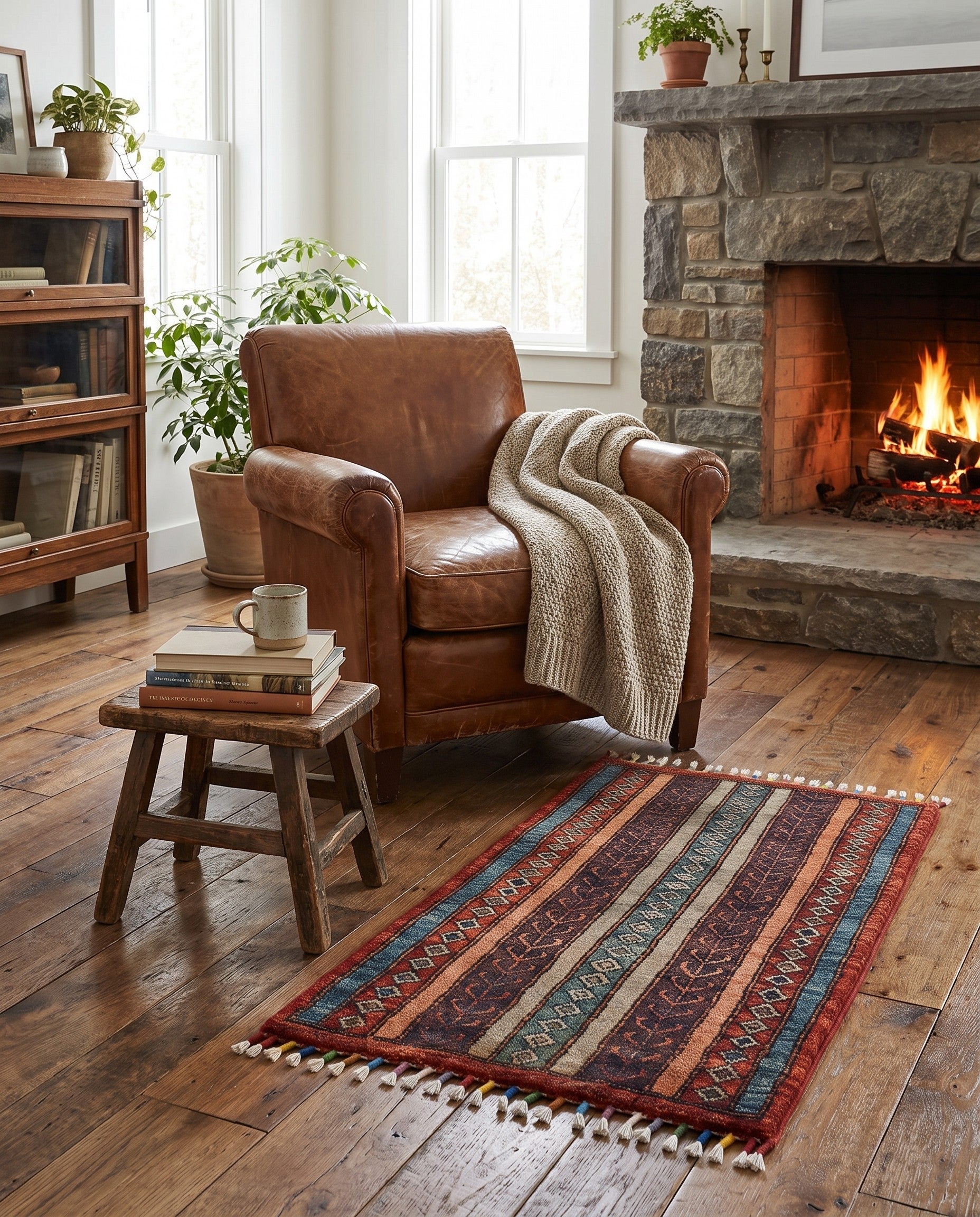 1' 7 x 3' 3 Hand Knotted Kazak Rug