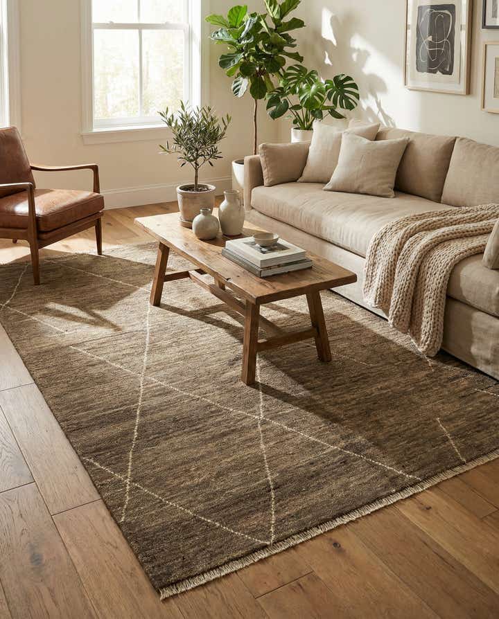 4' 7 x 6' 5 Hand Knotted Moroccan Wool Rug