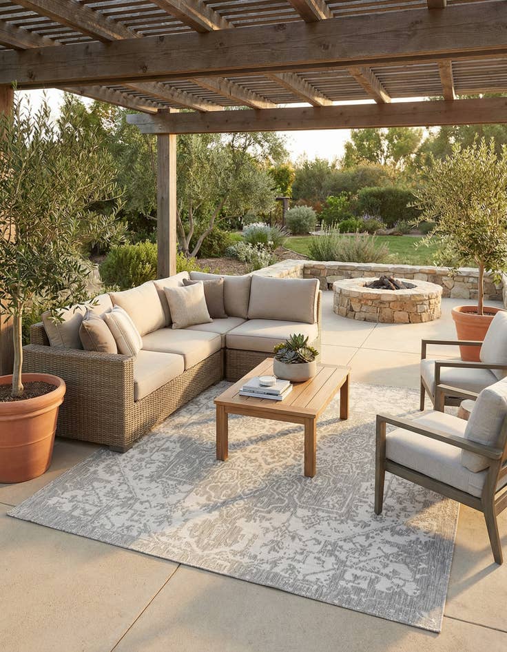 Detail image of  7' 10 x 7' 10  Washable Jill Zarin Dubai Indoor / Outdoor Square Rug