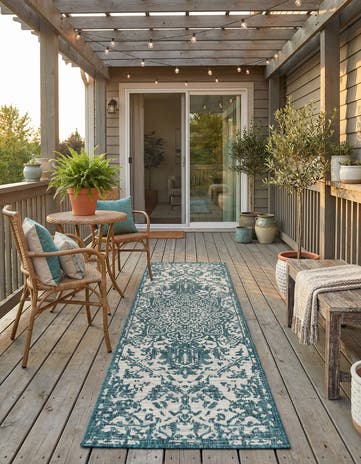 2' x 6' Easy-Clean Jill Zarin Dubai Indoor / Outdoor Runner Rug