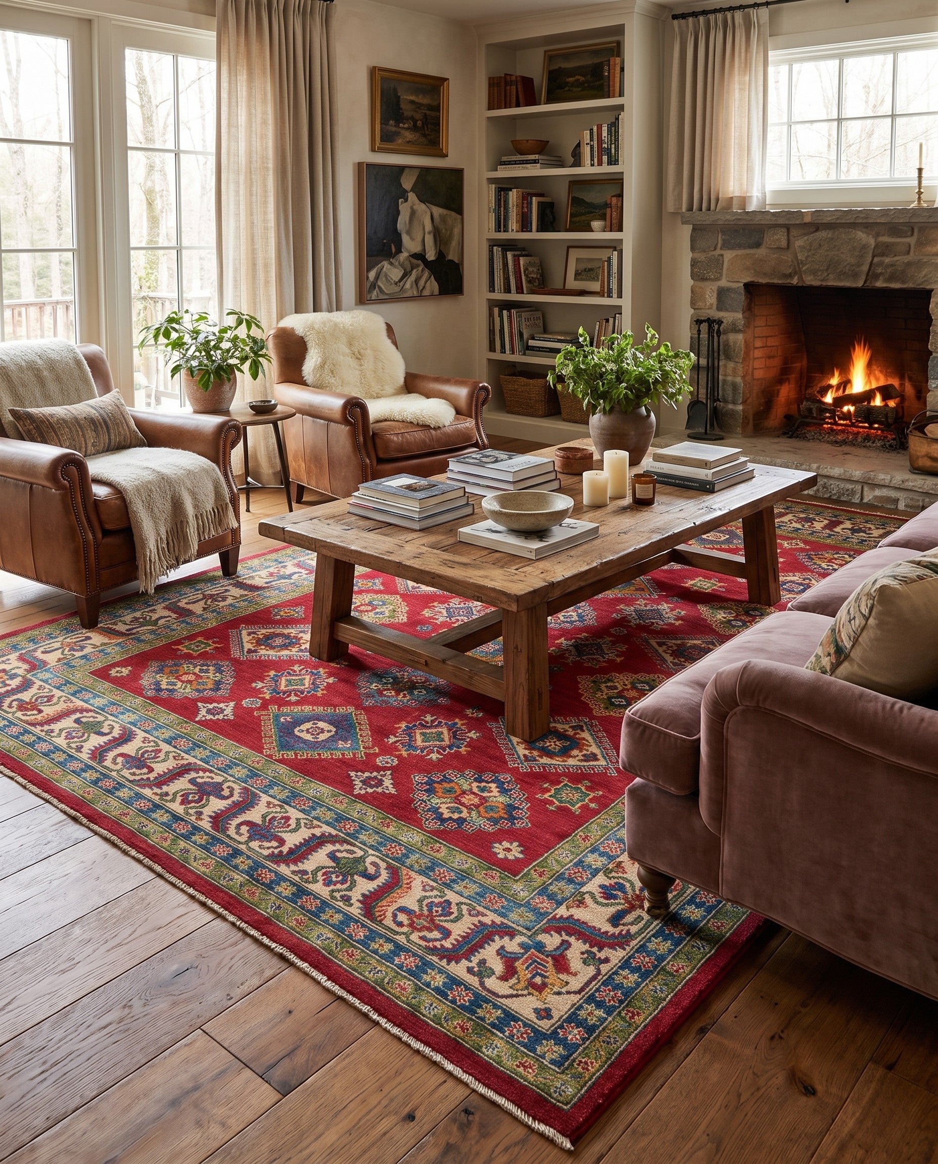 6' 9 x 9' 9 Hand Knotted Kazak Rug