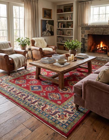 6' 9 x 9' 9 Hand Knotted Kazak Rug
