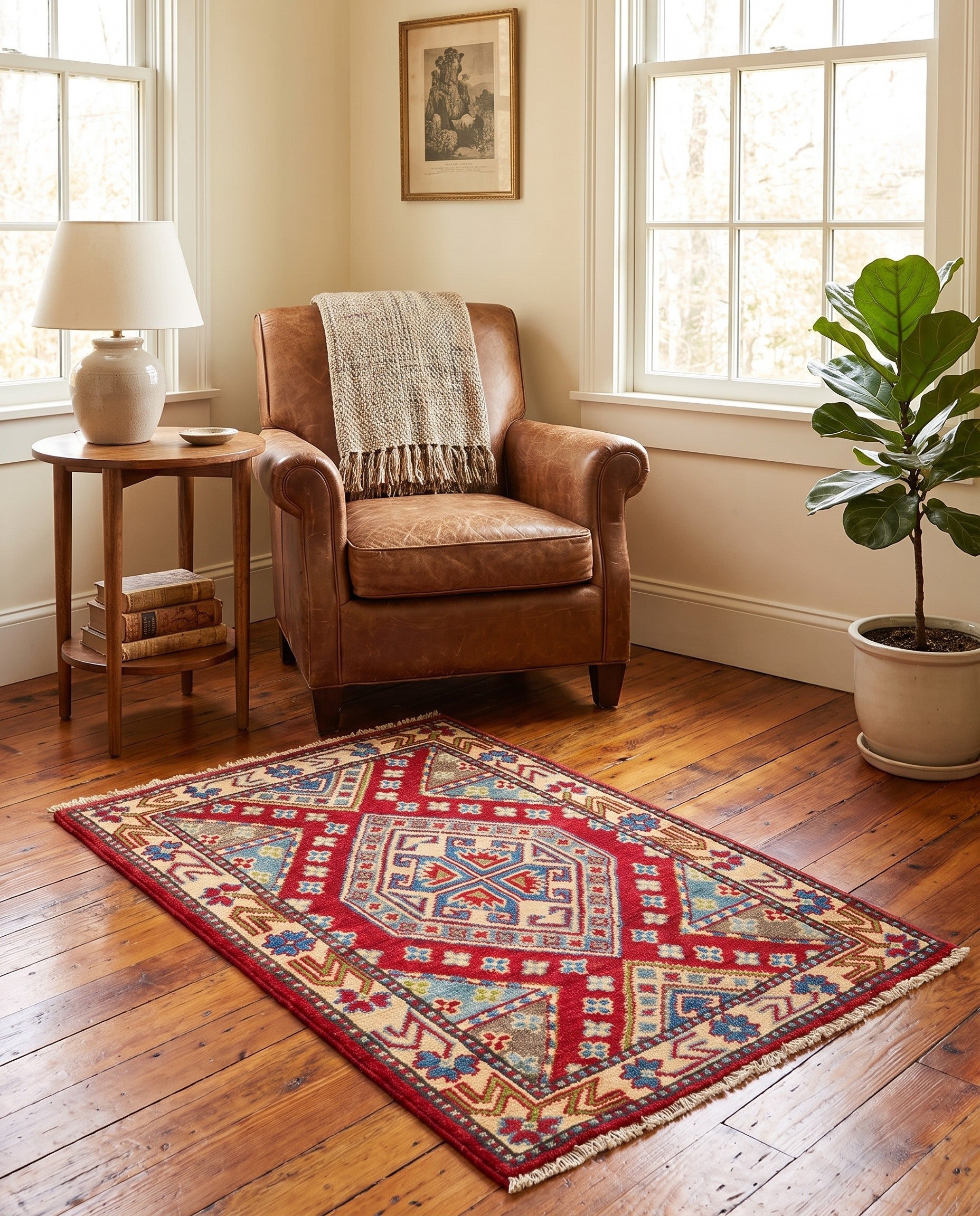 2' x 3' Hand Knotted Kazak Rug