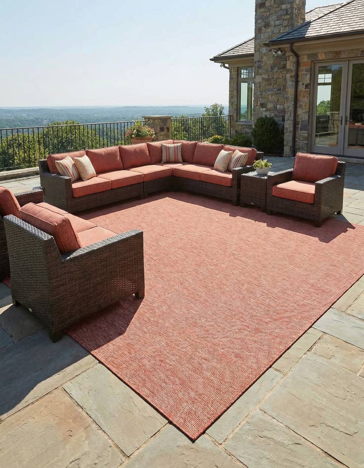 Detail image of  13' x 13'  Washable Solid Indoor / Outdoor Square Rug