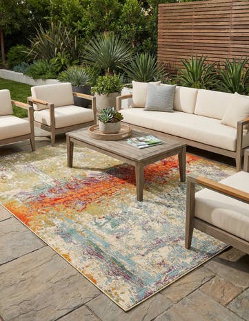 7' 10 x 10' Easy-Clean Modern Indoor / Outdoor Rug