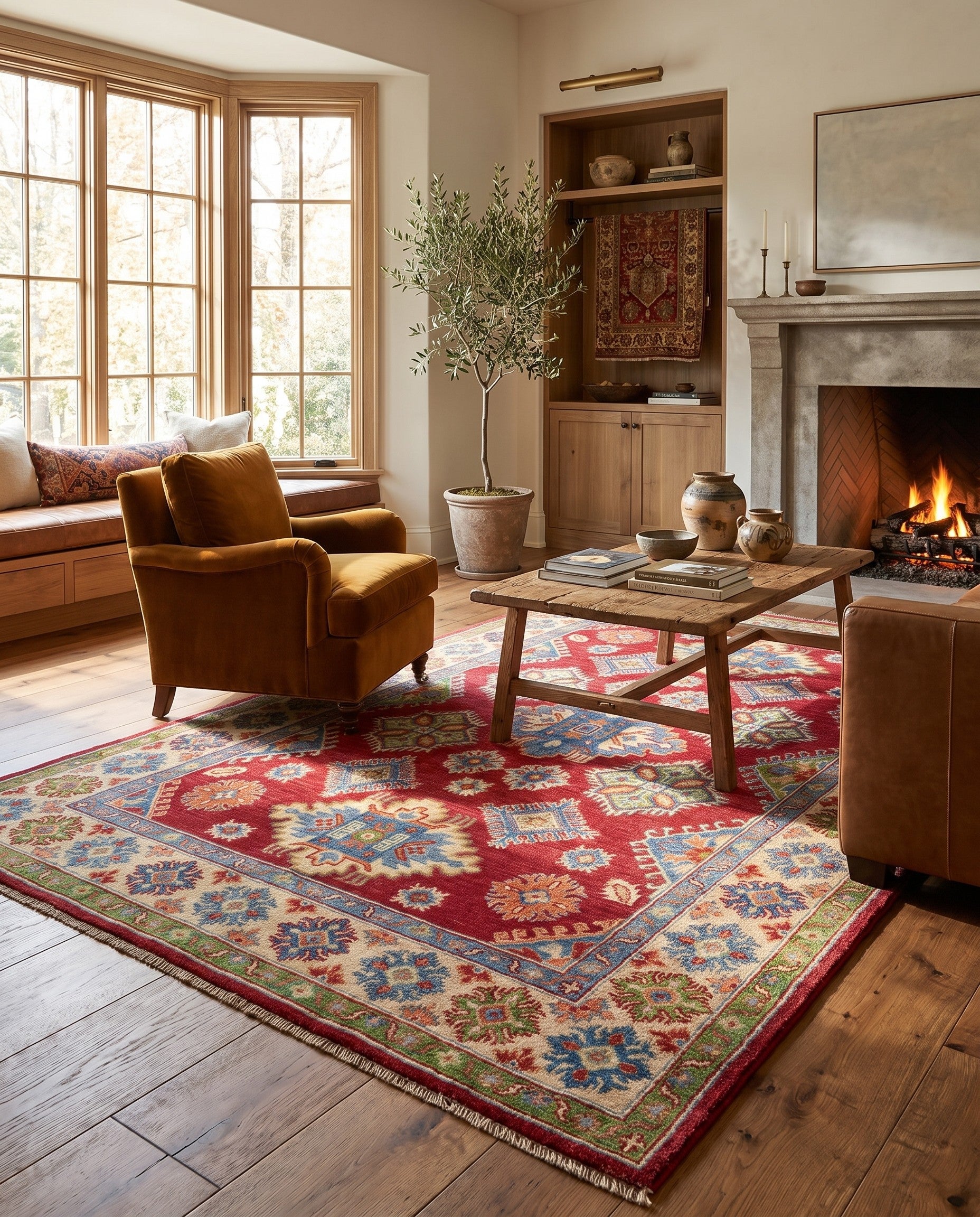 5' 1 x 8' 11 Hand Knotted Kazak Rug