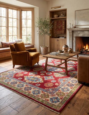 5' 1 x 8' 11 Hand Knotted Kazak Rug