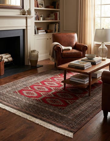 4' 1 x 5' 11 Hand Knotted Bokhara Oriental Wool Rug