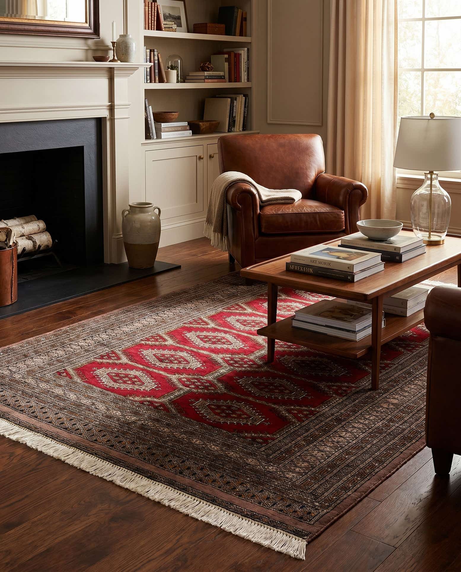 4' 1 x 5' 11 Hand Knotted Bokhara Oriental Wool Rug