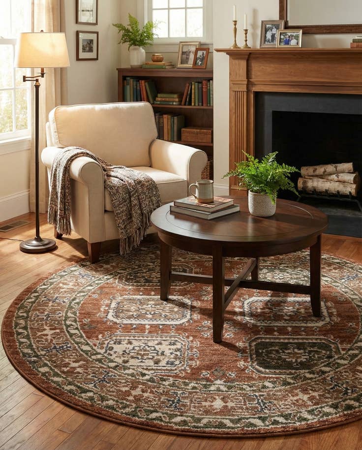 Detail image of 5' x 5' Grand Tradition Round Rug