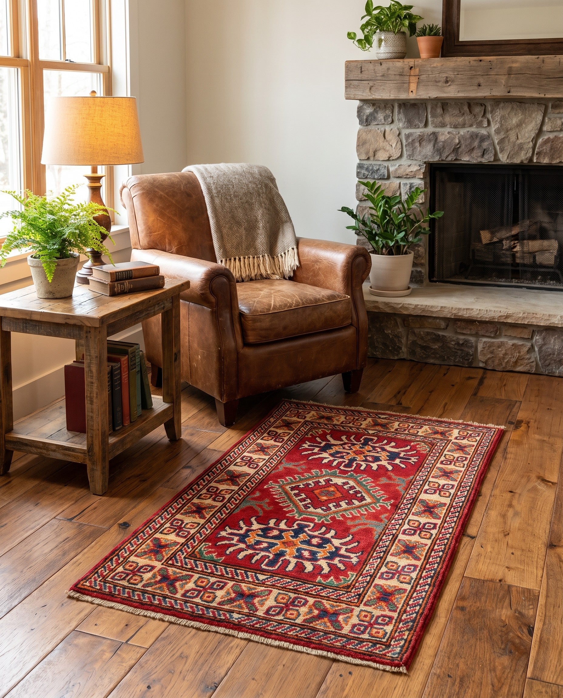 2' x 3' Hand Knotted Kazak Rug