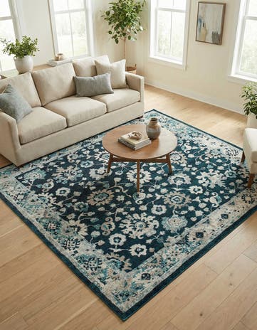 Navy Blue Carrington Square Rug