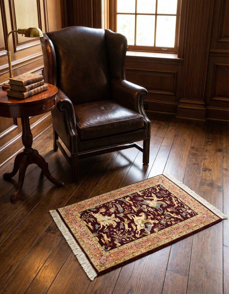 Detail image of 2' 7 x 3' 11 Ghom Silk Rug