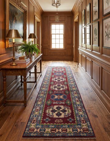 2' 9 x 9' 7 Hand Knotted Kazak Runner Rug