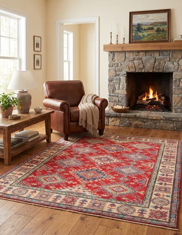 5' x 6' 6 Hand Knotted Kazak Rug
