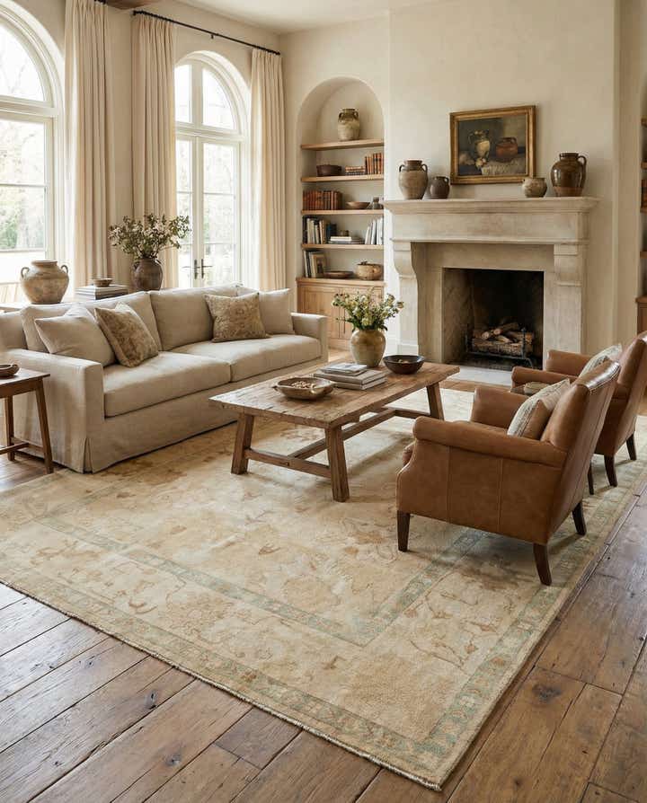 8' 3 x 9' 10 Hand Knotted Oushak Wool Rug