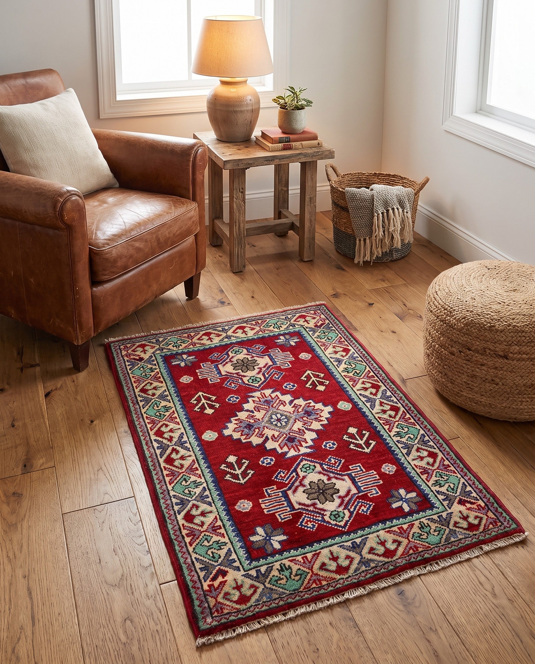2' x 3' Hand Knotted Kazak Rug
