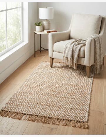 3' 3 x 5' 1 Hand Woven Braided Jute Rug