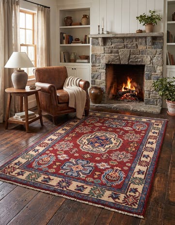 3' 4 x 5' Hand Knotted Kazak Rug