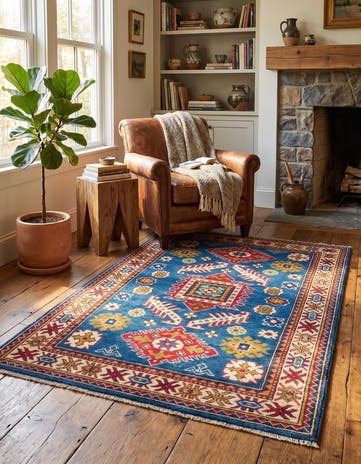 3' 3 x 4' 11 Hand Knotted Kazak Rug