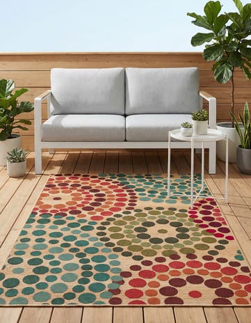 3' 3 x 5' 3 Easy-Clean Modern Indoor / Outdoor Rug