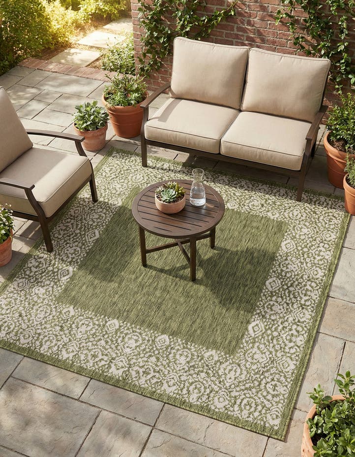 5' 3 x 5' 3 Easy-Clean Border Indoor / Outdoor...