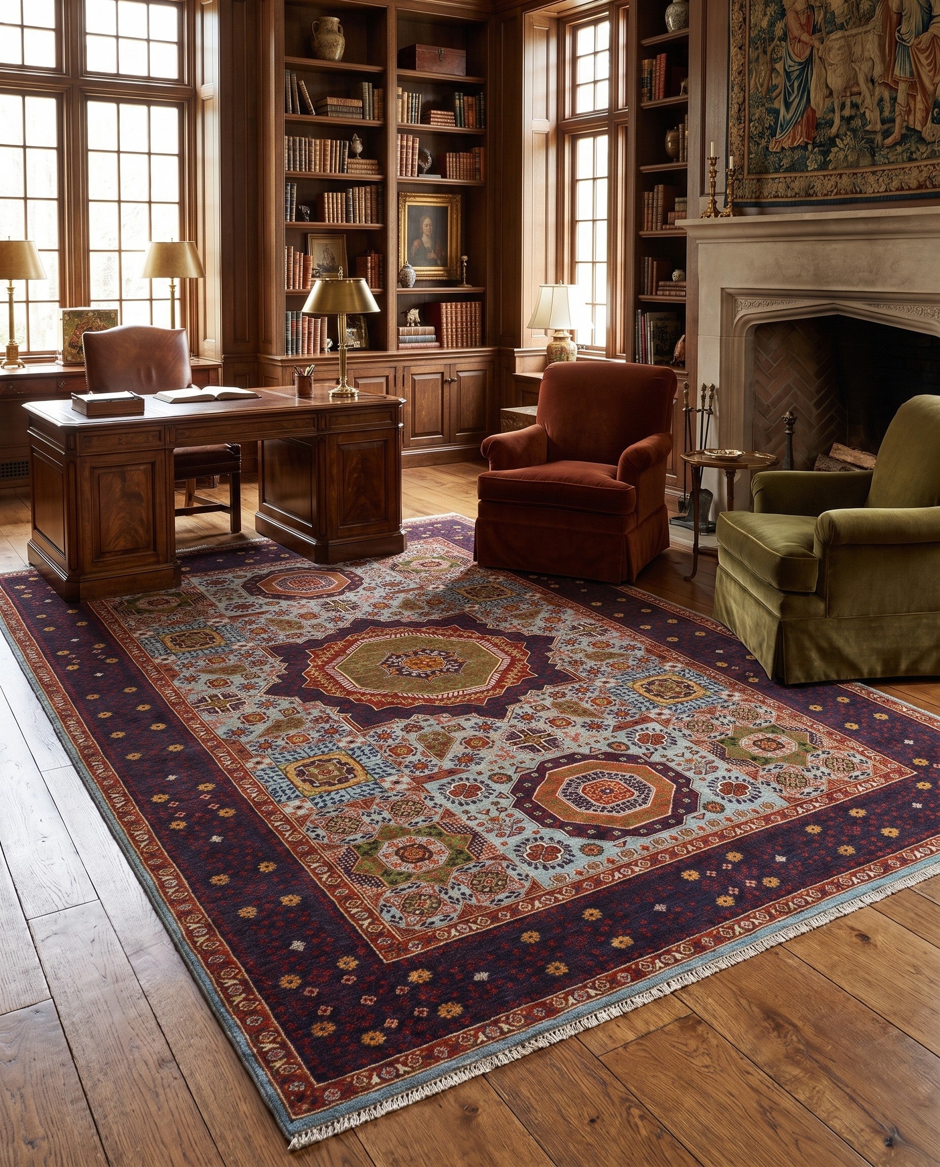 6' x 8' 10 Hand Knotted Mamluk Ziegler Rug