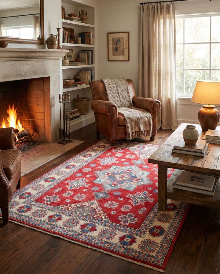 4' 11 x 6' 10 Hand Knotted Kazak Rug