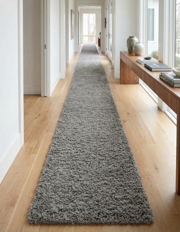 2' 7 x 19' 8 Solid Shag Runner Rug