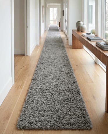  2' 7 x 19' 8 Solid Shag Runner Rug