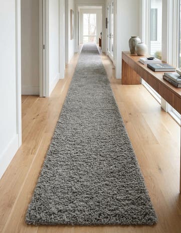 2' 7 x 19' 8 Solid Shag Runner Rug