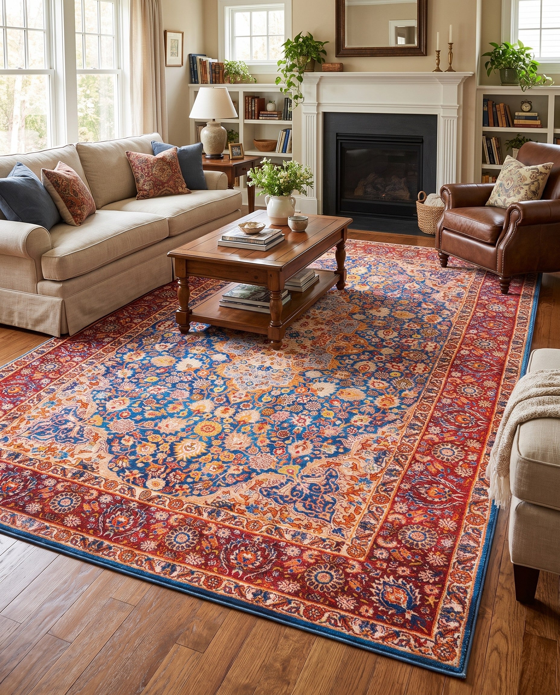 Navy Blue Washable Timeless Rug