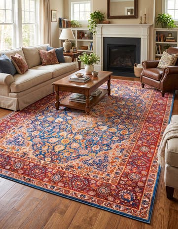 Navy Blue Washable Timeless Rug