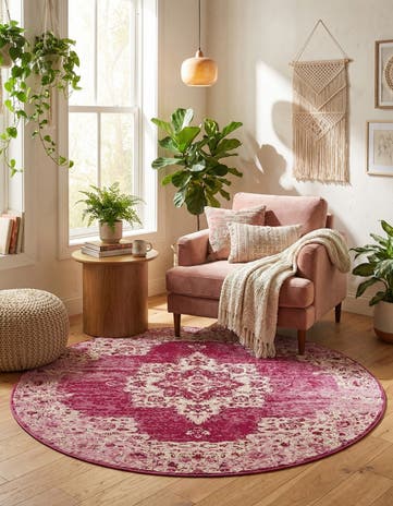 Pink Amulet Round Rug